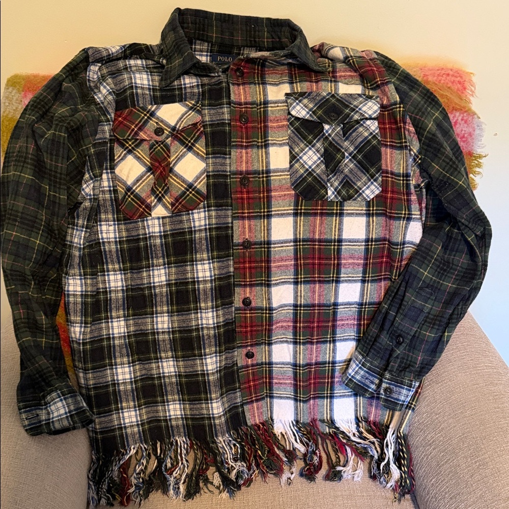 Ralph Lauren Blue, Green & Red Plaid Button Shirt Jacket - Like New!!!